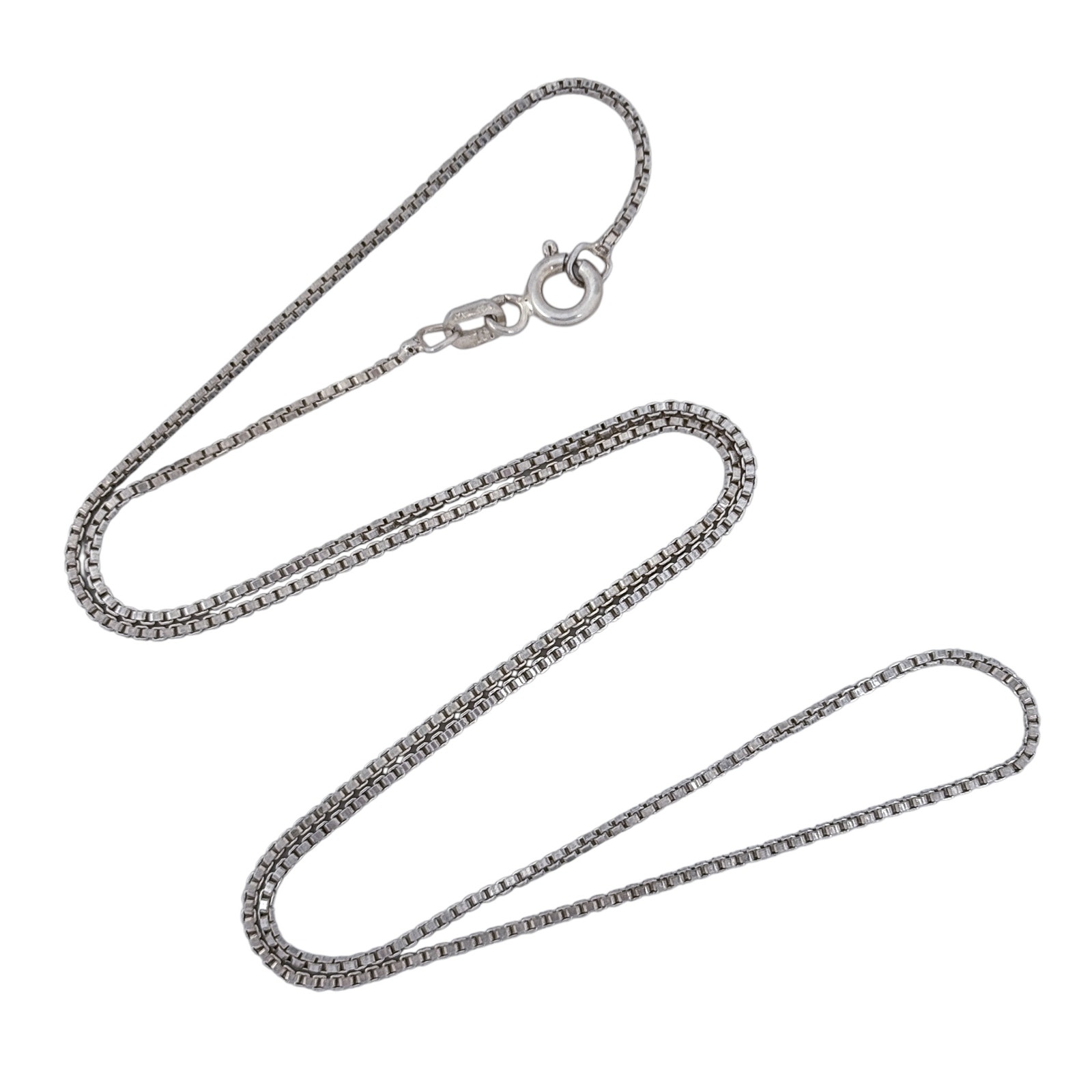 Vintage Italian Sterling Silver 925 Box Link Chain Necklace 16
